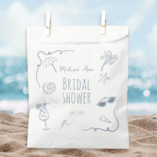 Bolsa De Papel Ilustraciones de garabatos de playa dibujados a ma