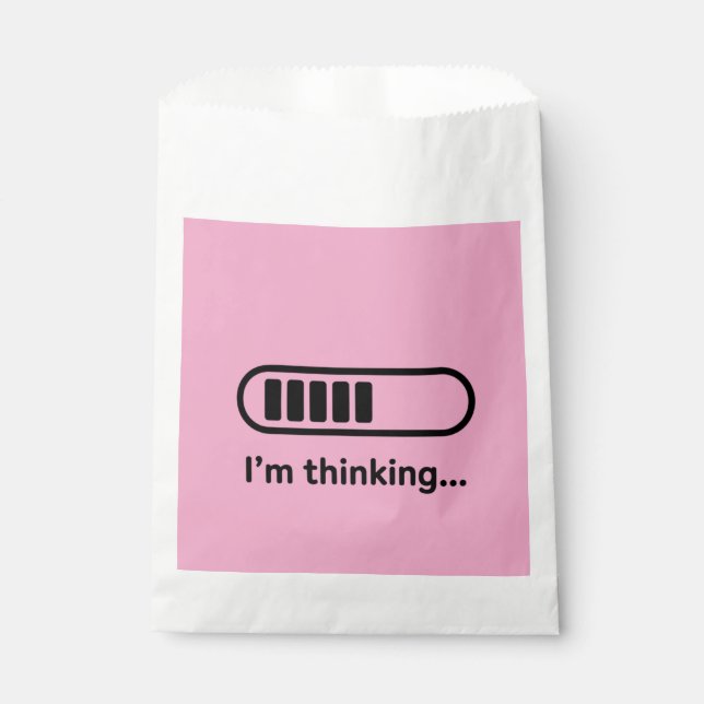 Bolsa De Papel I'm Thinking... Loading Progress Bar Pink Minimali (Anverso)