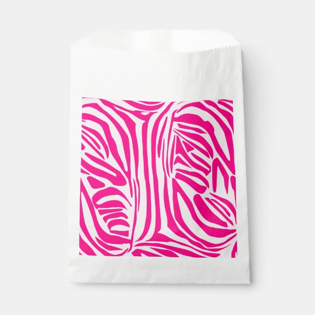 Bolsa De Papel Impresión de cebra rosa (Anverso)