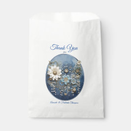 Bolsa De Papel Impresión de denim azul 3D a la moda con joyas dis