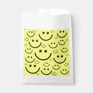 Bolsa De Papel impresión de patrón de cara feliz amarillo