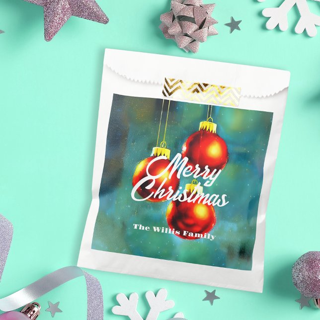 Bolsa De Papel Impresionantes Navidades rojos baubles (Subido por el creador)