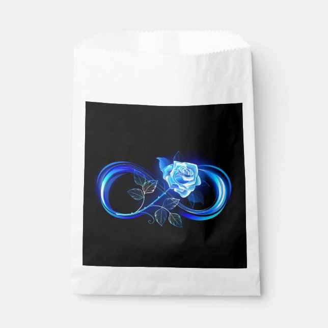 Bolsa De Papel Infinito brillante con rosa azul (Anverso)