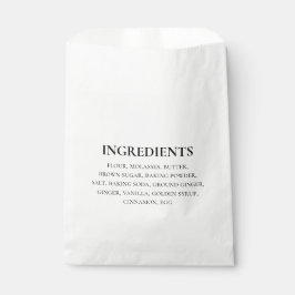 Bolsa De Papel Ingredientes Personalizados Negro Blanco Simple