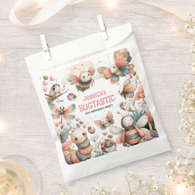 Bolsa De Papel Insectos BUGTÁSTICOS Acuarela Bugs Niños Cumpleaño (Cortado)