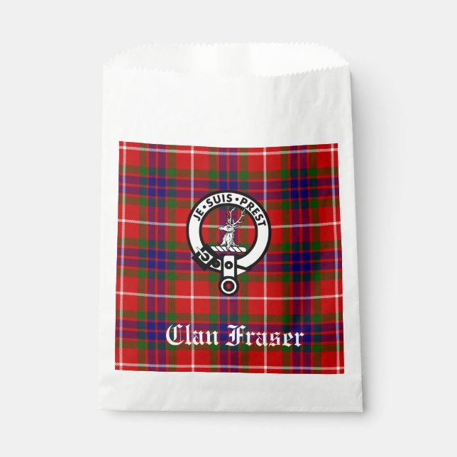 Bolsa De Papel Insignia Escudo de Clan Fraser y Personalizable Ta (Anverso)