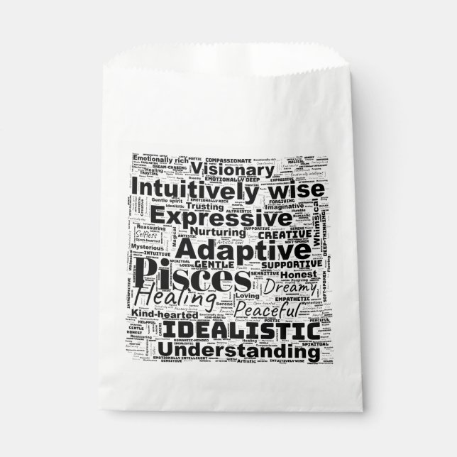 Bolsa De Papel Inspiración de zodiac de Word Pisces (Anverso)