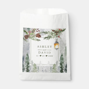 Bolsa De Papel Invierno Árboles de Pino Rústicos Lámpara Botánica
