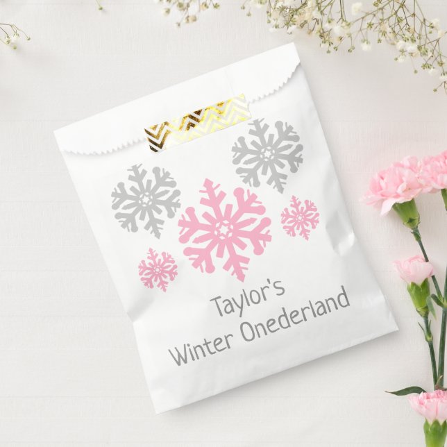 Bolsa De Papel Invierno de Onederland Primer cumpleaños (Sellado)