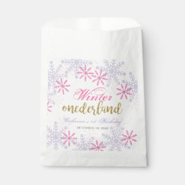 Bolsa De Papel Invierno de Onederland Primer cumpleaños Nieve Púr