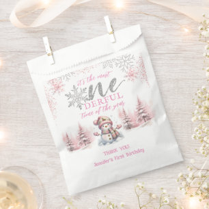 Bolsa De Papel Invierno Navidades Chicas Pink ONEderland Primer c