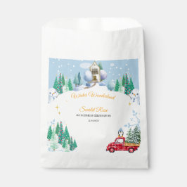Bolsa De Papel invierno onederland 1er cumpleaños invitaciones