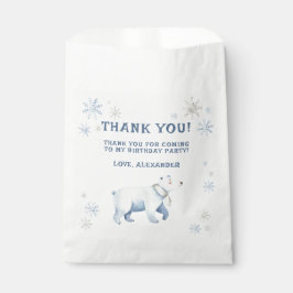 Bolsa De Papel Invierno Oso Polar de Tierra de Oso Cumpleaños Gra
