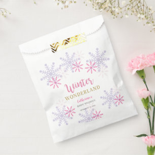 Bolsa De Papel Invierno rosa lindo Wonderland Baby Shower Copos d