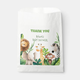 Bolsa De Papel Invitación a la ducha de bebé con acuarela animal