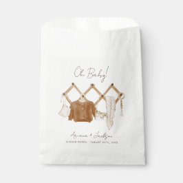 Bolsa De Papel Invitación a la ducha neutra para bebé boho