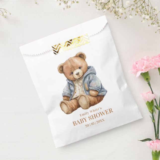 Bolsa De Papel Invitación al Baby Shower del Osito Teddy, ¡Apenas (Sellado)