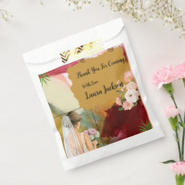 Bolsa De Papel invitación de boda abstracta con acuarela