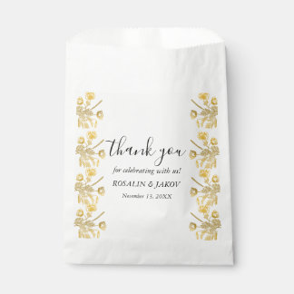 Bolsa De Papel Invitación de boda blanca moderna elegante dorada