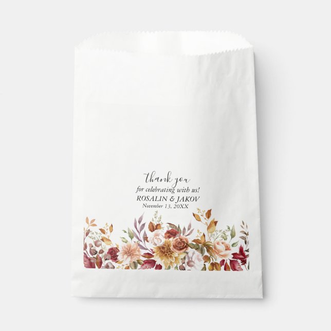 Bolsa De Papel Invitación de boda floral boho blush (Anverso)