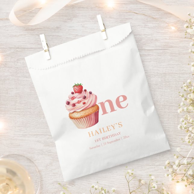 Bolsa De Papel Invitación de cumpleaños de Cupcake, cumpleaños nú (Cortado)