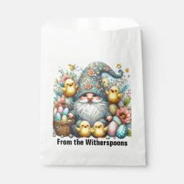 Bolsa De Papel Invitación del tema de Pascua del gnomo precioso