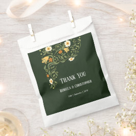Bolsa De Papel Invitado Boda de Floral Verde