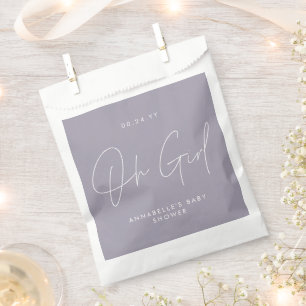 Bolsa De Papel Invitado de lila púrpura elegante para la ducha de