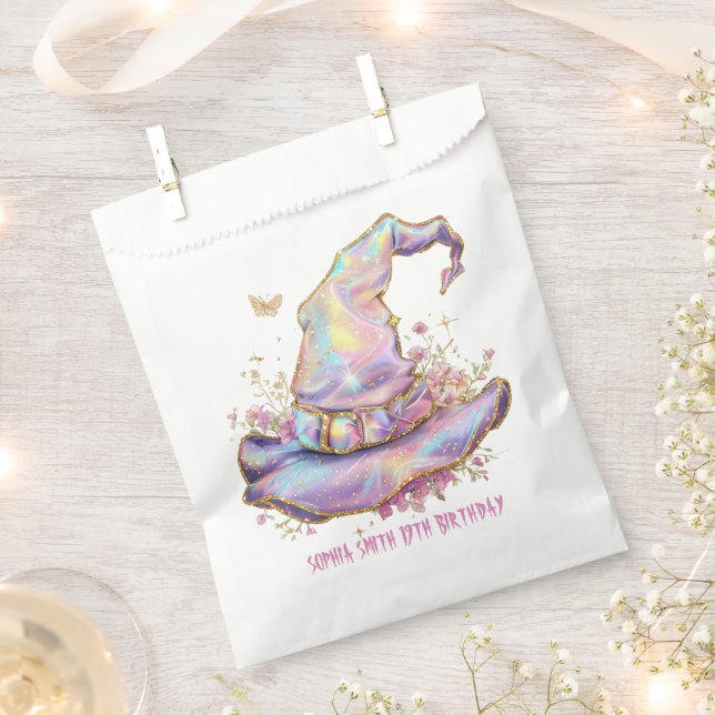 Bolsa De Papel Iridescent Witch Hat Birthday  (Cortado)