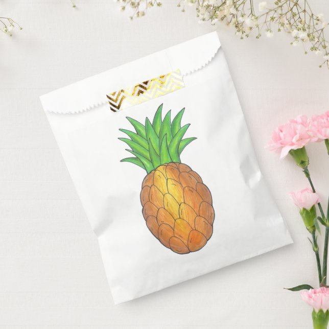 Bolsa De Papel Isla Tropical Hawaiana Luau Pineapple Fruto (Sellado)