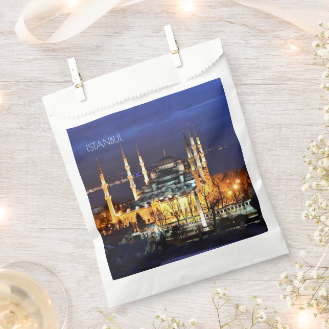 Bolsa De Papel Istanbul Blue Mosque Night Scenery Premium Travel  (Cortado)