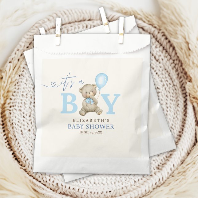 Bolsa De Papel It’s a Boy,  Bear Baby Shower boy (Subido por el creador)