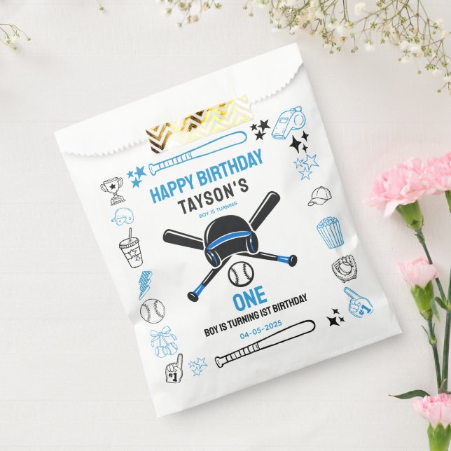 Bolsa De Papel It’s Game Time Baseball 1st Birthday – Fun Kids  (Sellado)