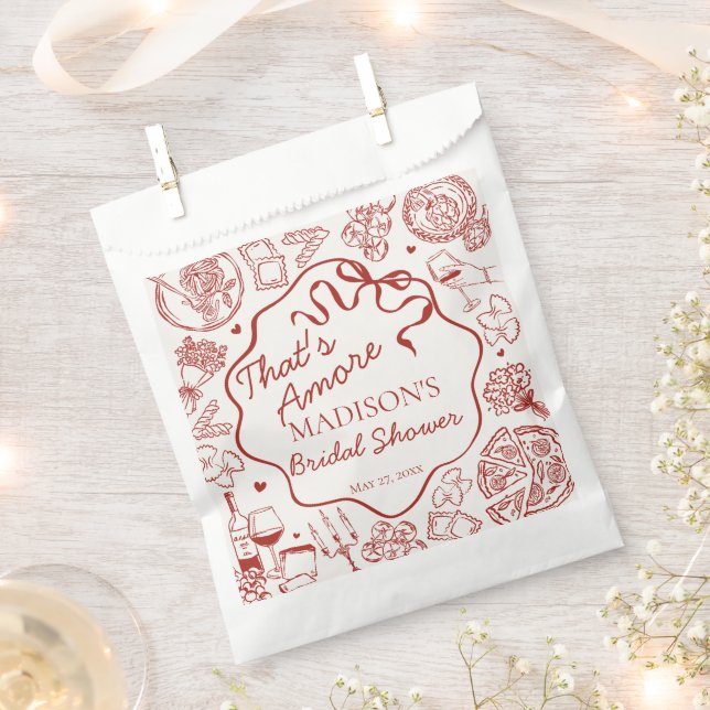 Bolsa De Papel Italian Pasta Thats Amore Bridal Shower (Cortado)