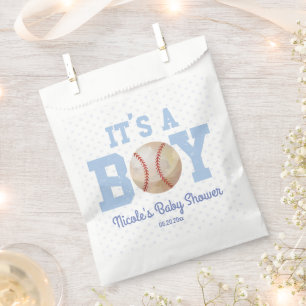Bolsa De Papel It's a Boy! Baby Shower de béisbol azul