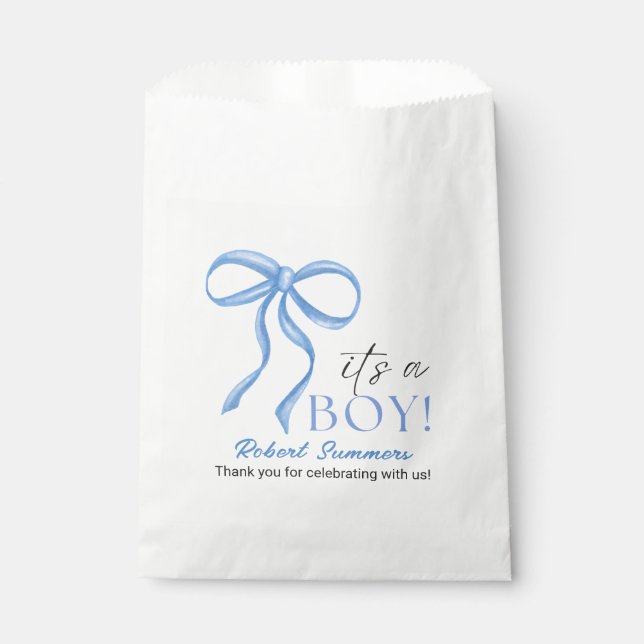 Bolsa De Papel It's a Boy Blue Ribbon (Anverso)