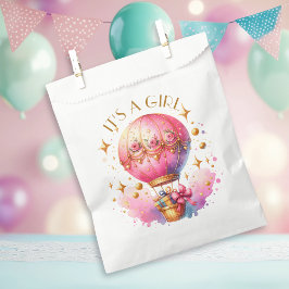 Bolsa De Papel It's a Girl | Baby Shower de globo aerostático ros