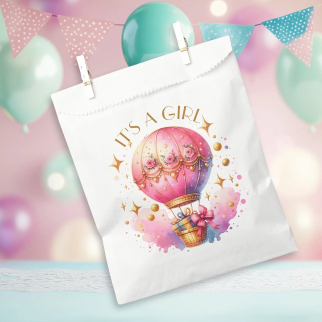 Bolsa De Papel It's a Girl | Baby Shower de globo aerostático ros (Subido por el creador)