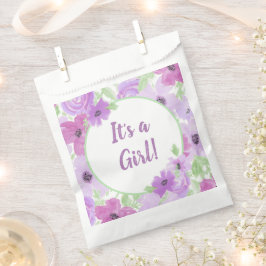 Bolsa De Papel It's a Girl! Watercolor Floral Baby Shower