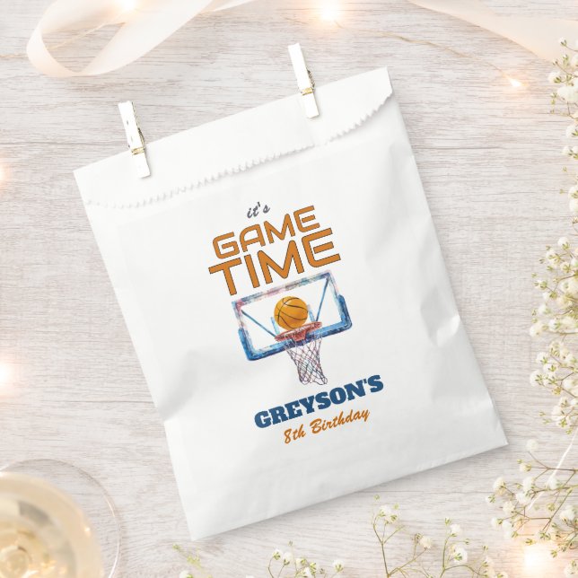 Bolsa De Papel It's Game Time Any Age Birthday (Cortado)