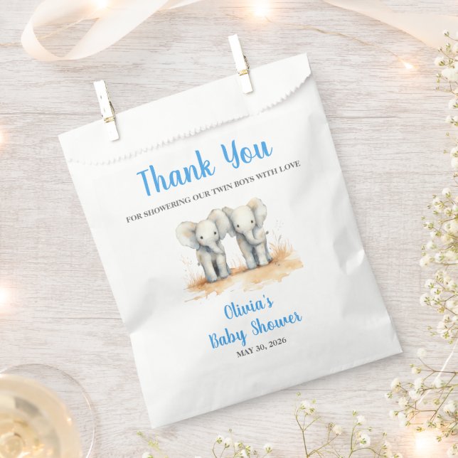 Bolsa De Papel It's Twin Boys Baby Shower Favour Bags (Cortado)
