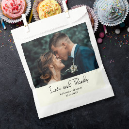 Bolsa De Papel Ivory Elegante Boda Amor y Agradecimiento Foto