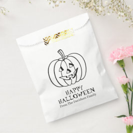 Bolsa De Papel jack de Halloween o personalizado blanco negro lin
