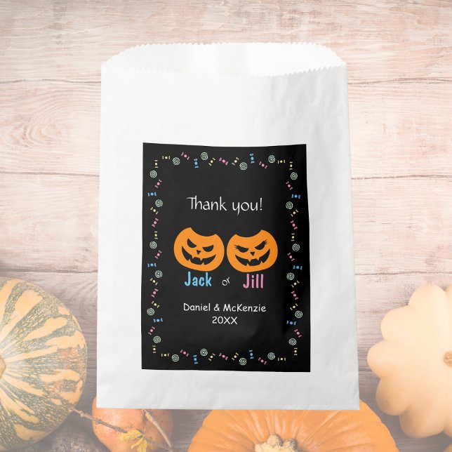 Bolsa De Papel Jack o Jill O-Lantern Revelación de género gracias (Subido por el creador)