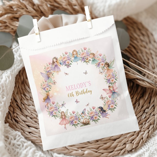 Bolsa De Papel Jardín de hadas de flores caprichosas cumpleaños 6 (Subido por el creador)