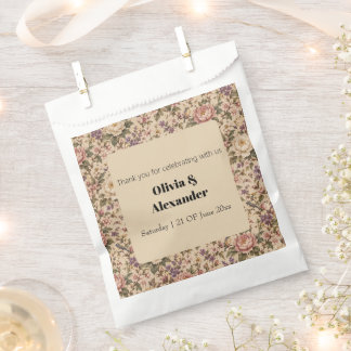Bolsa De Papel Jardín de rosas botánicas vintage y patrón de mari