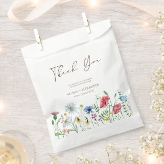 Bolsa De Papel Jardín Floral Boho de Flor Silvestre Agradecimient