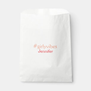 Bolsa De Papel Jefa etiqueta hashtag rosa claro agregar nombre 