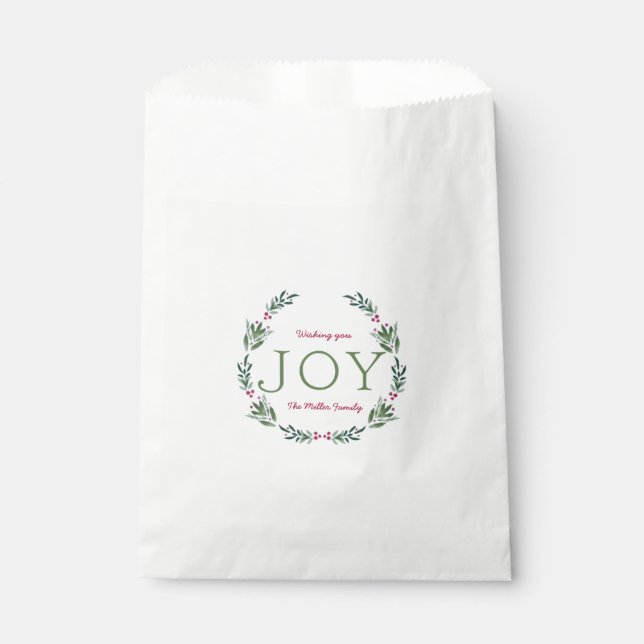 BOLSA DE PAPEL JOY HOLLY WREATH (Anverso)