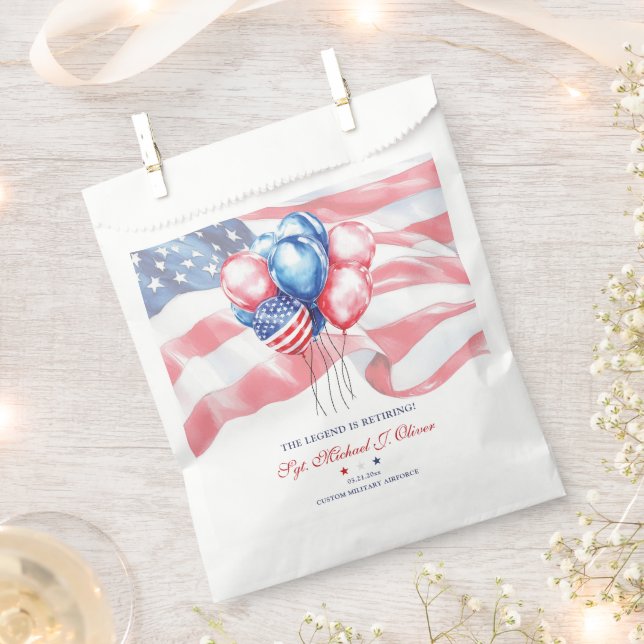 Bolsa De Papel Jubilación Militar Personalizada de EE. UU. (Cortado)